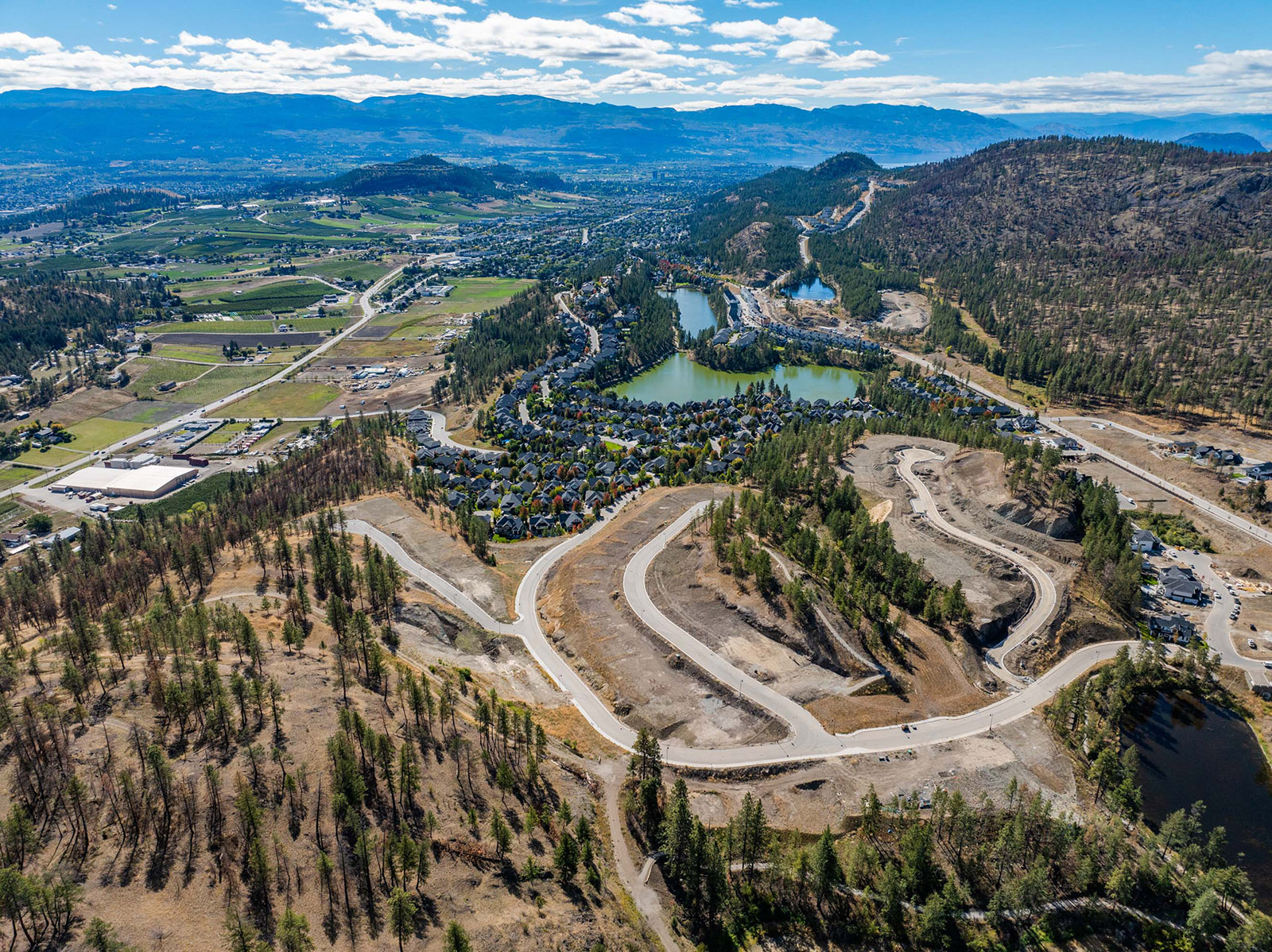 Aerial view of Wilden's Hidden Hills Building Lots for sale in Kelowna